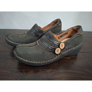 Clarks Artisan Womens Inca Joan Black Leather Loafers/Pre-owned, Sz. 6.5M EUC